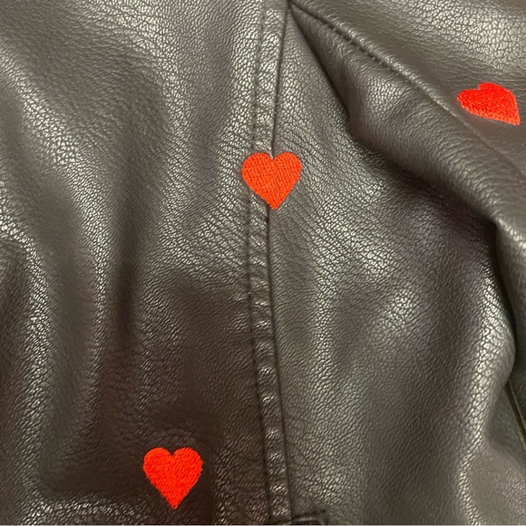 💔 Heart Embroidered Faux Leather Moro Jacket 💔 - Picture 8 of 11